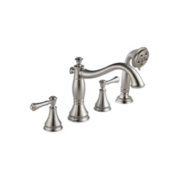[DEL-T4797-SSLHP] Delta T4797 Cassidy Roman Tub with Hand Shower Trim Less Handles Stainless