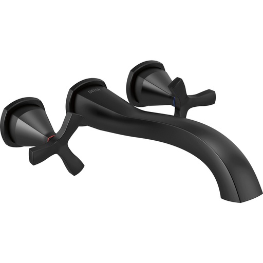 [DEL-T57766-BLWL] Delta T57766-BLWL Stryke Wall Mounted Tub Filler Matte Black