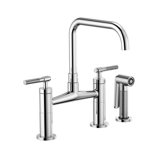 [BRI-62553LF-PC] Brizo 62553LF-PC Litze Bridge Faucet Square Spout Knurled Handle Chrome
