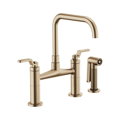 [BRI-62554LF-GL] Brizo 62554LF-GL Litze Bridge Faucet Square Spout Luxe Gold