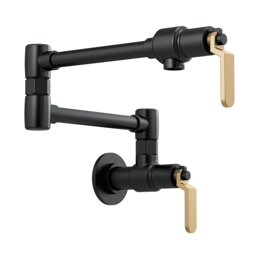 [BRI-62844LF-BLGL] Brizo 62844LF-BLGL Litze Wall Mounted Pot Filler Matte Black Luxe Gold