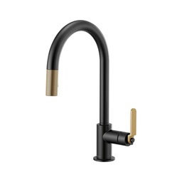 [BRI-63044LF-BLGL] Brizo 63044LF Litze Pull Down Arc Spout Faucet Industrial Handle Luxe Gold Matte Black