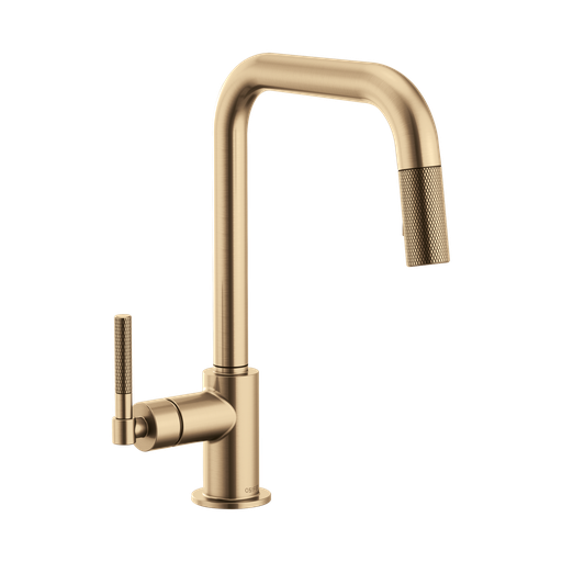 [BRI-63053LF-GL] Brizo 63053LF-GL Litze Pull Down Square Spout Knurled Handle Faucet Luxe Gold