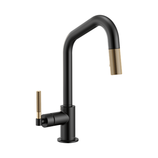 [BRI-63063LF-BLGL] Brizo 63063LF-BLGL Litze Pull Down Angled Spout Knurled Handle Faucet Luxe Gold Matte Black