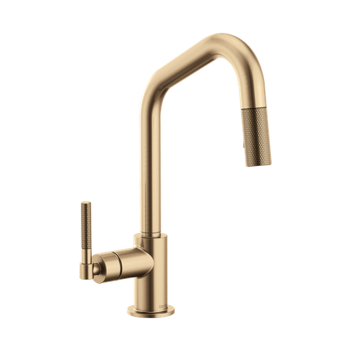 [BRI-63063LF-GL] Brizo 63063LF-GL Litze Pull Down Angled Spout Knurled Handle Faucet Luxe Gold