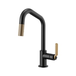 [BRI-63064LF-BLGL] Brizo 63064LF Litze Pull Down Angled Spout Kitchen Faucet Matte Black Luxe Gold