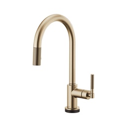 [BRI-64043LF-GL] Brizo 64043LF Litze Smart Touch Pull Down Arc Spout Knurled Handle Faucet Luxe Gold