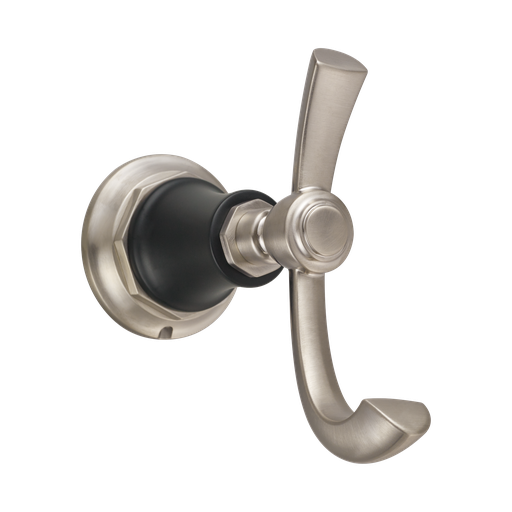 [BRI-693561-NKBL] Brizo 693561-NKBL Rook Double Robe Hook Matte Black Brilliance Luxe Nickel