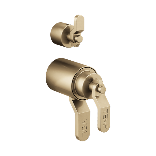[BRI-HL7534-GL] Brizo HL7534-GL Litze Thermostatic Valve With Diverter Trim Handle Kit Brilliance Luxe Gold