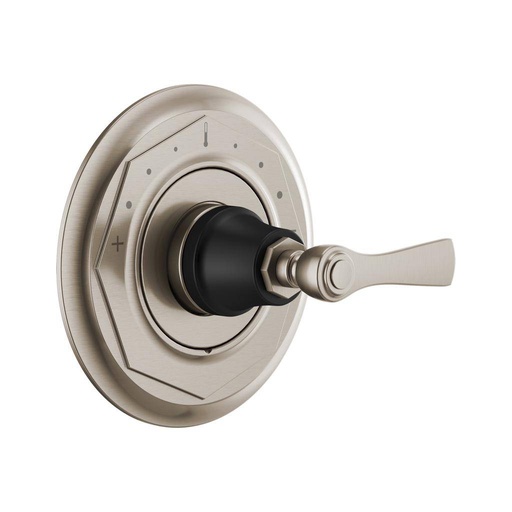 [BRI-T66T060-NKBL] Brizo T66T060-NKBL Rook Thermostatic Valve Trim Luxe Nickel Matte Black