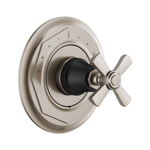 [BRI-T66T061-NKBL] Brizo T66T061-NKBL Rook Thermostatic Valve Trim Cross Luxe Nickel Matte Black