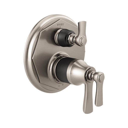 [BRI-T75561-NKBL] Brizo T75561-NKBL Rook Thermostatic Valve 3 Function Diverter Trim Luxe Nickel Matte Black