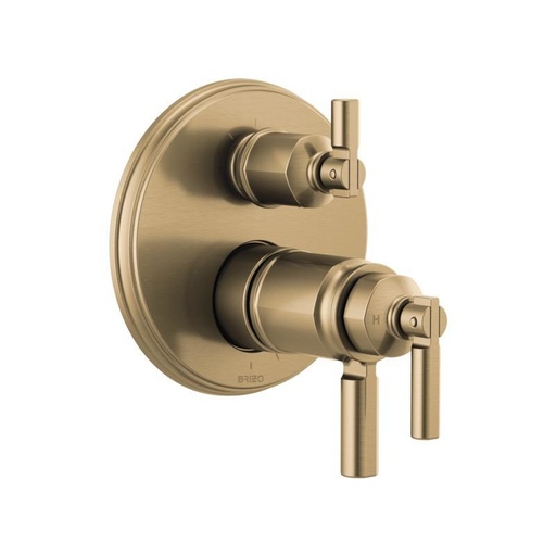 [BRI-T75576-GL] Brizo T75576-GL Invari Tempassure Thermostatic Valve 3 Function Diverter Luxe Gold
