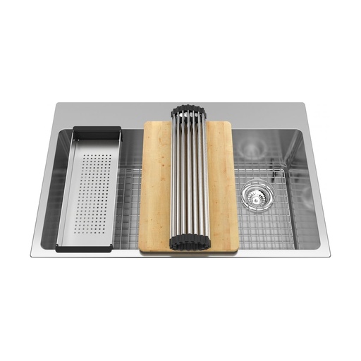 [KIN-BSL2233-9-1OW-WKC] Kindred BSL2233-9-1OW-WKC Single Bowl Workstation Sink Stainless Steel