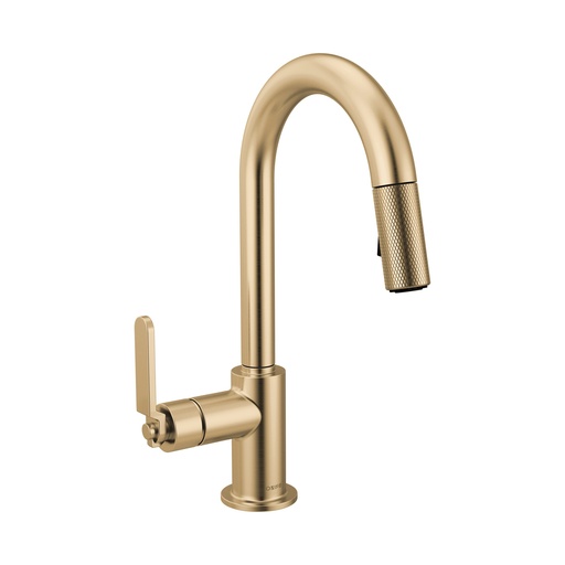 [BRI-63944LF-GL] Brizo 63944LF-GL Litze Pull-Down Prep Faucet Industrial Handle Brilliance Luxe Gold