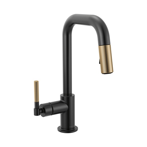 [BRI-63953LF-BLGL] Brizo 63953LF-BLGL Litze Pull-Down Prep Faucet With Square Spout Matte Black Luxe Gold