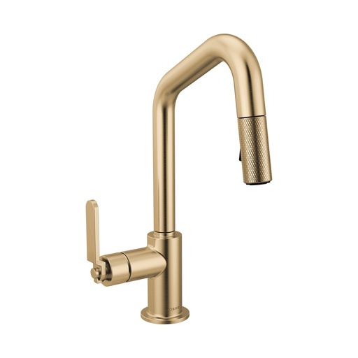 [BRI-63964LF-GL] Brizo 63964LF-GL Litze Pull-Down Prep Faucet With Angle Spout Brilliance Luxe Gold
