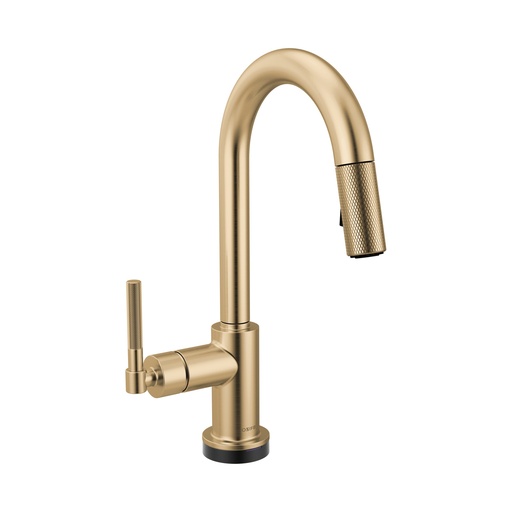 [BRI-64943LF-GL] Brizo 64943LF-GL Litze Smarttouch Pull-Down Prep Faucet Knurled Handle Brilliance Luxe Gold