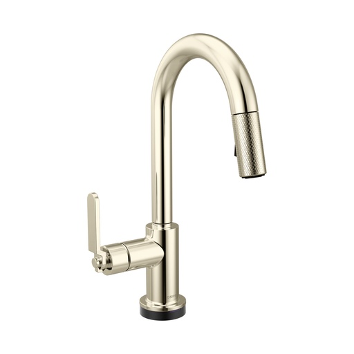 [BRI-64944LF-PN] Brizo 64944LF-PN Litze Smarttouch Pull-Down Prep Faucet Industrial Handle Polished Nickel