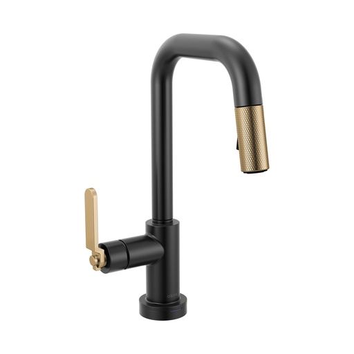 [BRI-64954LF-BLGL] Brizo 64954LF-BLGL Litze SmartTouch Pull-Down Prep Faucet Industrial Handle Matte Black Luxe Gold