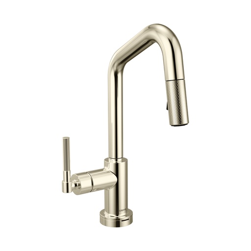 [BRI-64963LF-PN] Brizo 64963LF-PN Litze SmartTouch Pull-Down Prep Faucet Knurled Handle Polished Nickel