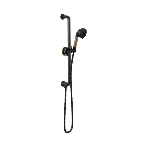 [BRI-88735-BLGL] Brizo 88735-BLGL Litze Slide Bar Handshower Matte Black Brilliance Luxe Gold