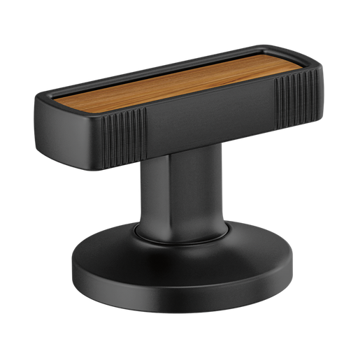 [BRI-HI5306-BLWD] Brizo HI5306-BLWD Kintsu Widespread Lavatory Handle Kit with Wood Insert Matte Black