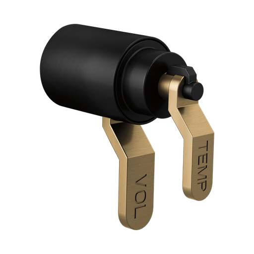 [BRI-HL6034-BLGL] Brizo HL6034-BLGL Litze Thermostatic Trim Industrial Lever Handle Kit Matte Black Brilliance Luxe Gold
