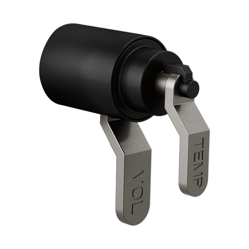 [BRI-HL6034-BLSL] Brizo HL6034-BLSL Litze Thermostatic Trim Industrial Lever Handle Kit Matte Black Brilliance Luxe Steel