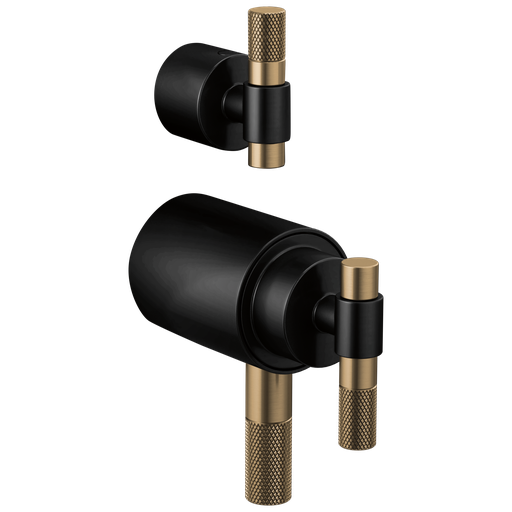 [BRI-HL7533-BLGL] Brizo HL7533-BLGL Litze Thermostatic Valve With Diverter Trim Handle Kit Matte Black Brilliance Luxe Gold
