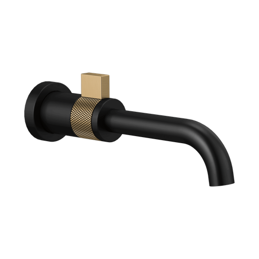[BRI-T65735LF-BLGL-ECO] Brizo T65735LF-BLGL-ECO Litze Single Handle Wall Mount Lavatory Faucet Matte Black Brilliance Luxe Gold
