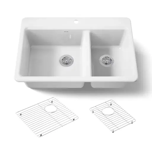 [KOH-8669-1A1-0] Kohler 8669-1A1-0 Riverby 33" Top Mount Kitchen Sink White