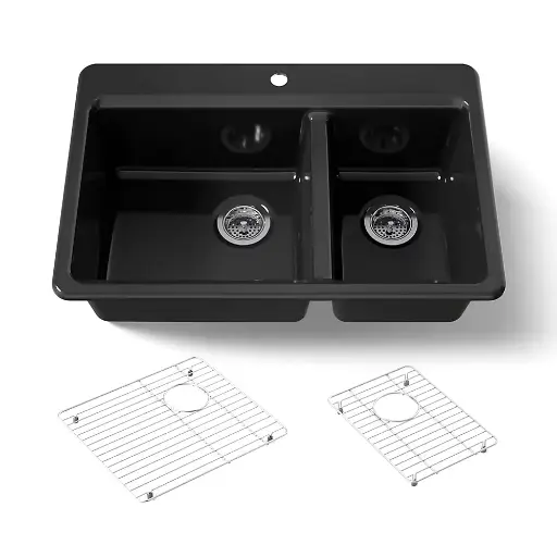 [KOH-8669-1A1-7] Kohler 8669-1A1-7 Riverby 33" Top Mount Kitchen Sink Black