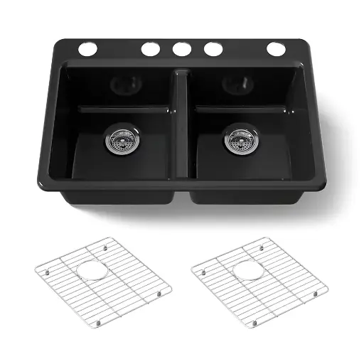 [KOH-8679-5UA1-7] Kohler 8679-5UA1-7 Riverby 33" Undermount Double Bowl Kitchen Sink Black