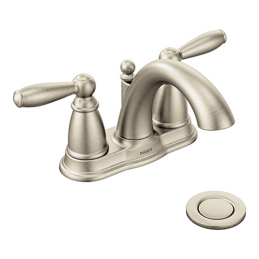 [MOEN-6610BN] Moen 6610BN Brantford Brushed Nickel Two Handle High Arc Bathroom Faucet
