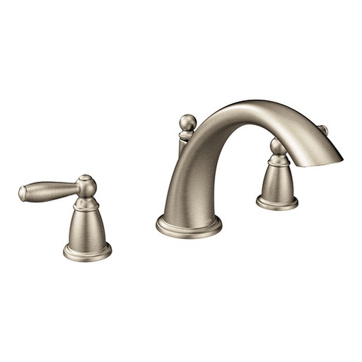 [MOEN-T933BN] Moen T933BN Brantford Brushed Nickel Two Handle Low Arc Roman Tub Faucet