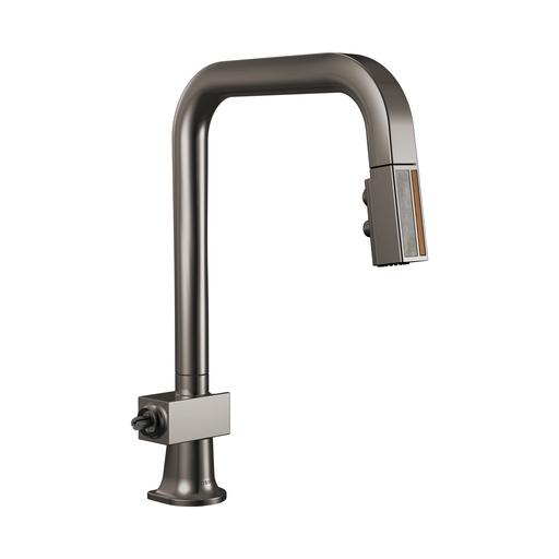 [BRI-63023LF-BNXWDLHP] Brizo 63023LF-BNXWDLHP Pull-Down Faucet With Square Spout Less Handle Brilliance Black Onyx Wood