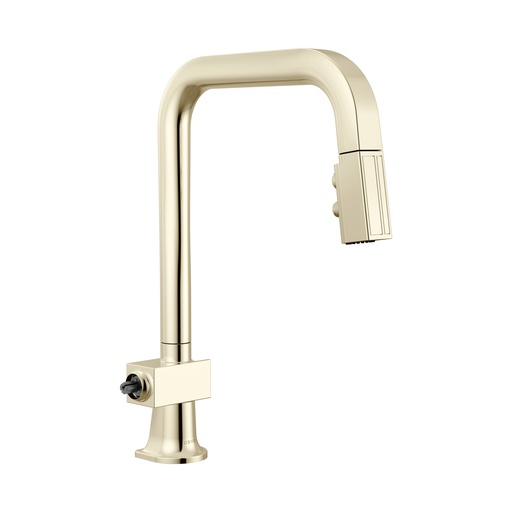 [BRI-63023LF-PNLHP] Brizo 63023LF-PNLHP Pull-Down Faucet With Square Spout Less Handle Brilliance Polished Nickel