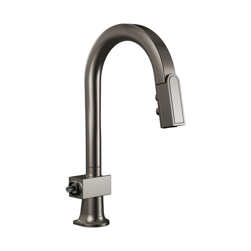 [BRI-63922LF-BNXLHP] Brizo 63922LF-BNXLHP Pull-Down Prep Faucet With Arc Spout Less Handle Brilliance Black Onyx