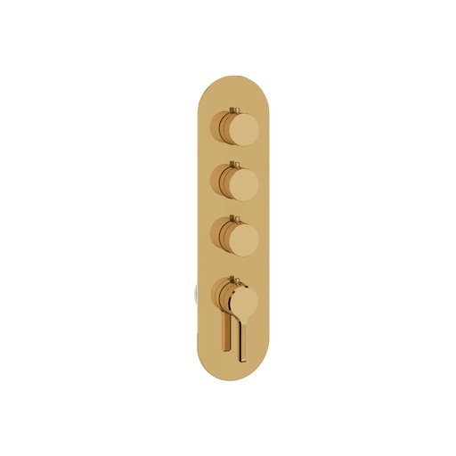[AQB-R3347PGD] Aquabrass R3347PGD Ariston Round Trim Set T12003 Valve Polished Gold