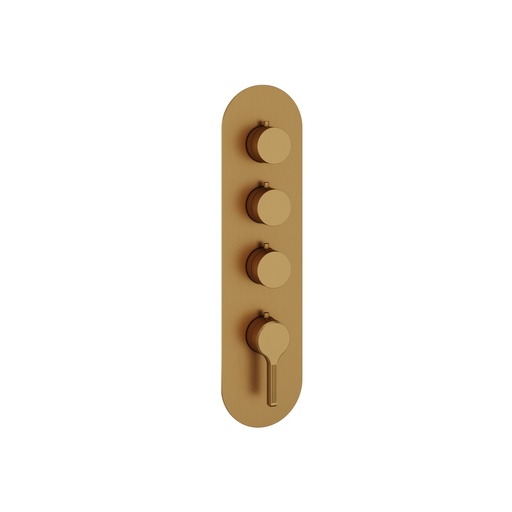 [AQB-R3347BGD] Aquabrass R3347BGD Ariston Round Trim Set T12003 Valve Brushed Gold