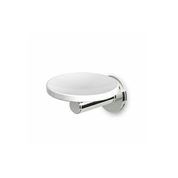 [ZUC-ZAD210] Zucchetti ZAD210 Savoir Ceramic Wall Soap Dish Smooth Flange Chrome