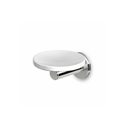 [ZUC-ZAD310] Zucchetti ZAD310 Savoir Ceramic Wall Soap Dish Embossed Flange Chrome