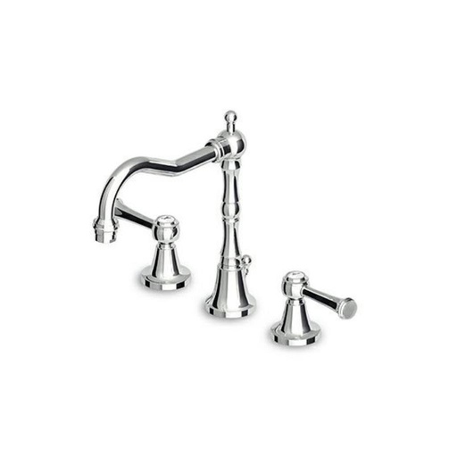 [ZUC-ZAL405.195E] Zucchetti ZAL405.195E Agor Three Hole Basin Mixer Fixed Spout Chrome