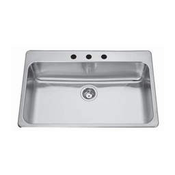 [KIN-QSLA2233-8-1] Kindred QSLA2233/8 22 x 33 Single Bowl Drop In Sink 1 Hole