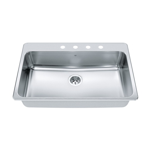 [KIN-QSLA2233-8-4] Kindred QSLA2233-8-4 Steel Queen Drop In Single Bowl Stainless Steel Kitchen Sink