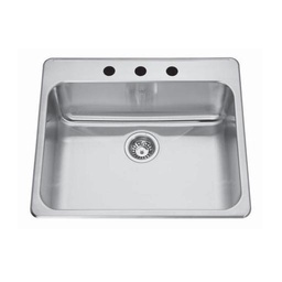 [KIN-QSLA2225-8-3] Kindred QSLA2225/8 22 x 25 Single Bowl 20 Gauge Sink 3 Holes