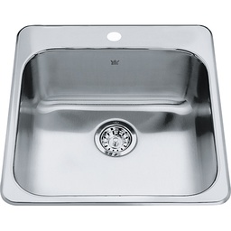 [KIN-QSL2020-8-1] Kindred QSL2020 20 x 20 Single Bowl 20 Gauge Kitchen Sink 1 Hole