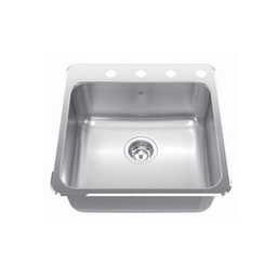 [KIN-QSL2020-8-3] Kindred QSL2020 20 x 20 Single Bowl 20 Gauge Kitchen Sink 3 Holes