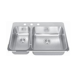 [KIN-QCLA2031R-8-3] Kindred QCLA2031R/8 31 x 20 Double Bowl Kitchen Sink 3 Holes